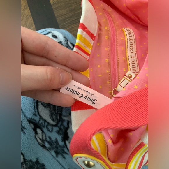 JUICY COUTURE Striped Yellow Orange Hobo Cotton Fabric Shoulder Bag BRAND NEW - Picture 6 of 16